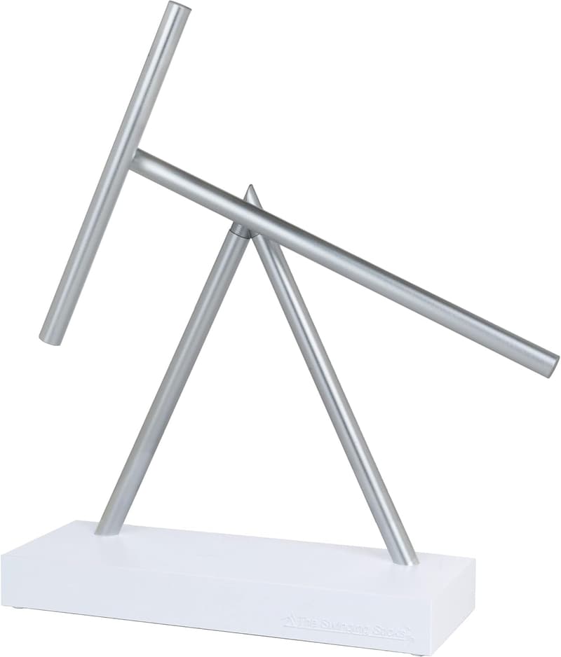 Desktop Kinetic Energy Sculpture - White/Silver