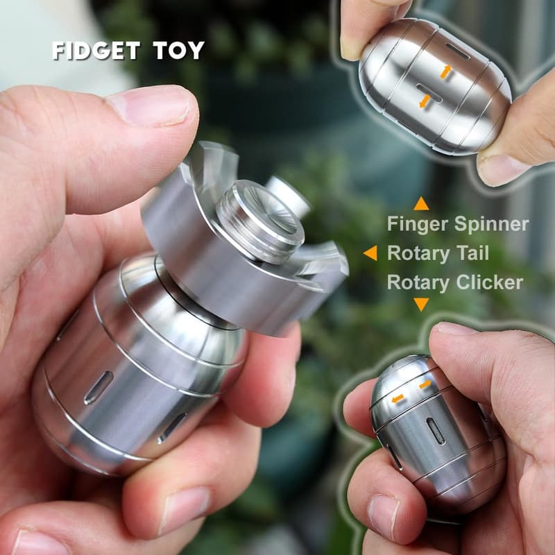 Metal Fidget Spinner & Clicker Toy for ADHD Stress Relief