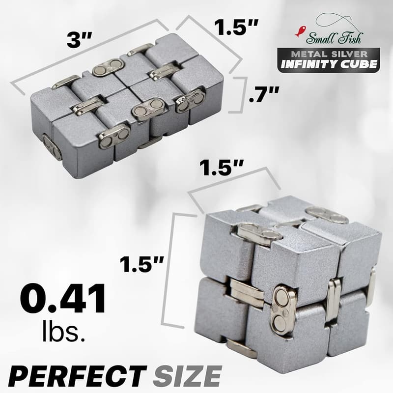 Infinity Cube Fidget Toy - Metal Desk Gadget for Stress Relief