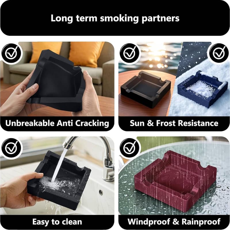 Outdoor Cigar Ashtray Set with 3 Cutters for Smokers