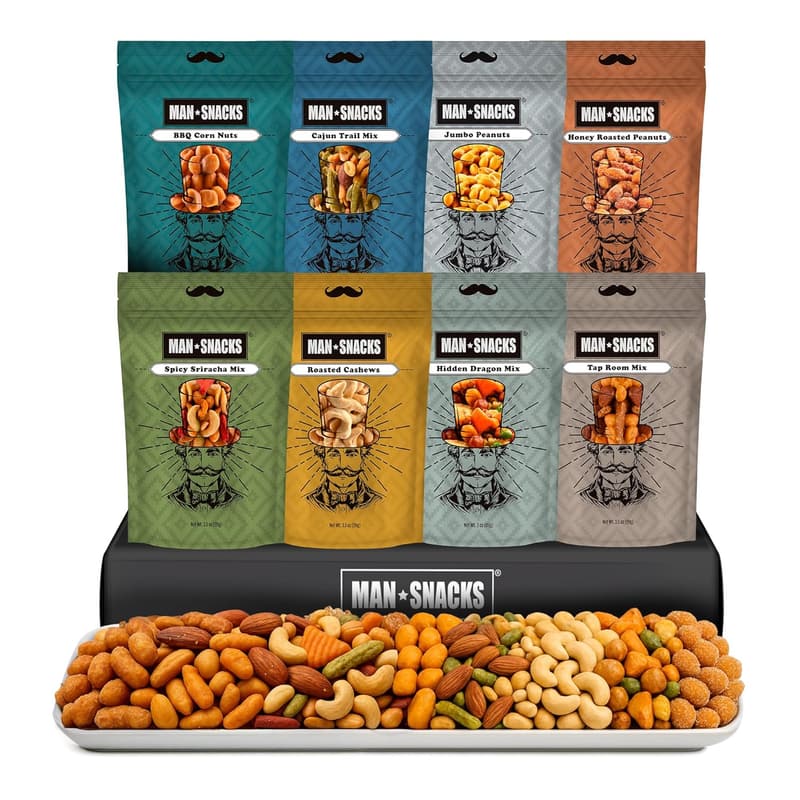 Gourmet Nuts Gift Basket for Men - 8 Delicious Flavors