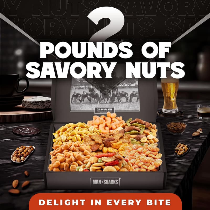 Gourmet Nuts Gift Basket for Men - 8 Delicious Flavors