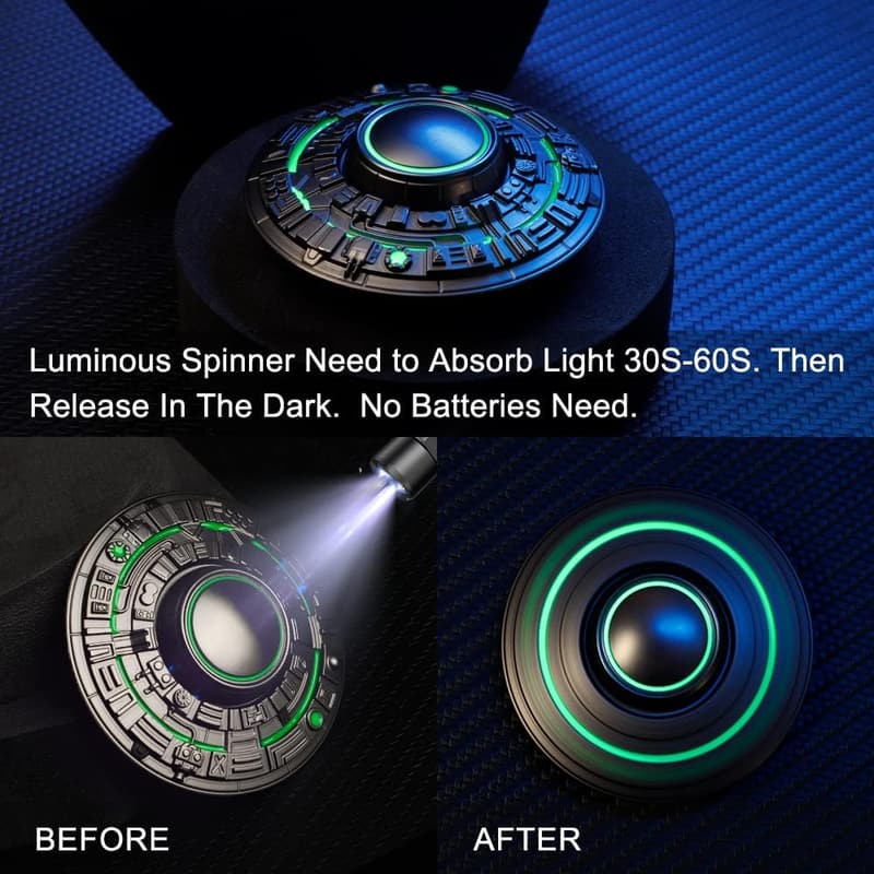 Luminous UFO Metal Fidget Spinner for Kids & Adults