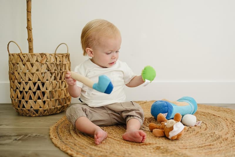 Original Baby Golf Bag Toy with Teddy Bear - Embroidered, Lightweight
