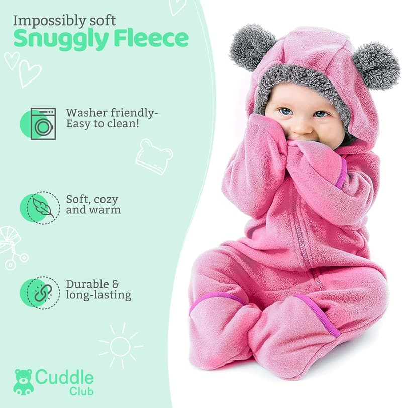 Infant Fleece Hooded Bunting Bodysuit Outerwear