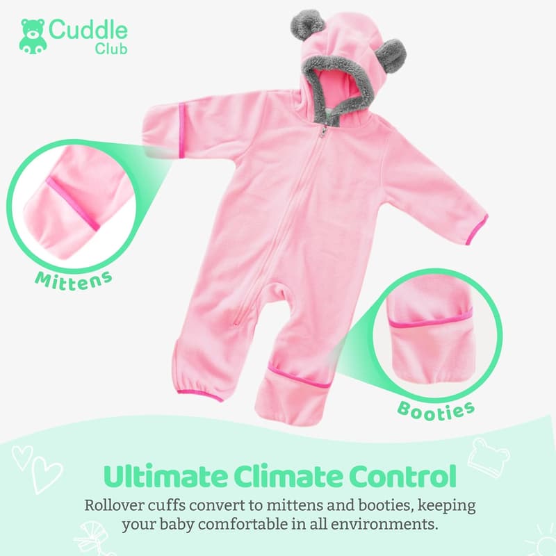 Infant Fleece Hooded Bunting Bodysuit Outerwear