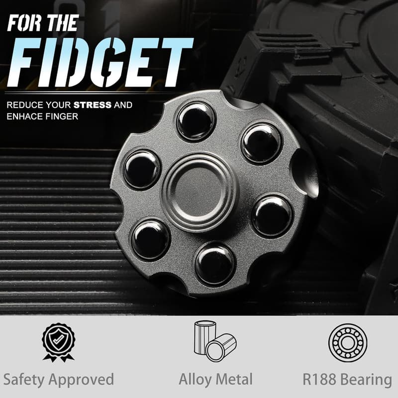 Metal Fidget Spinner Toy for Kids & Adults - Sensory Gadget