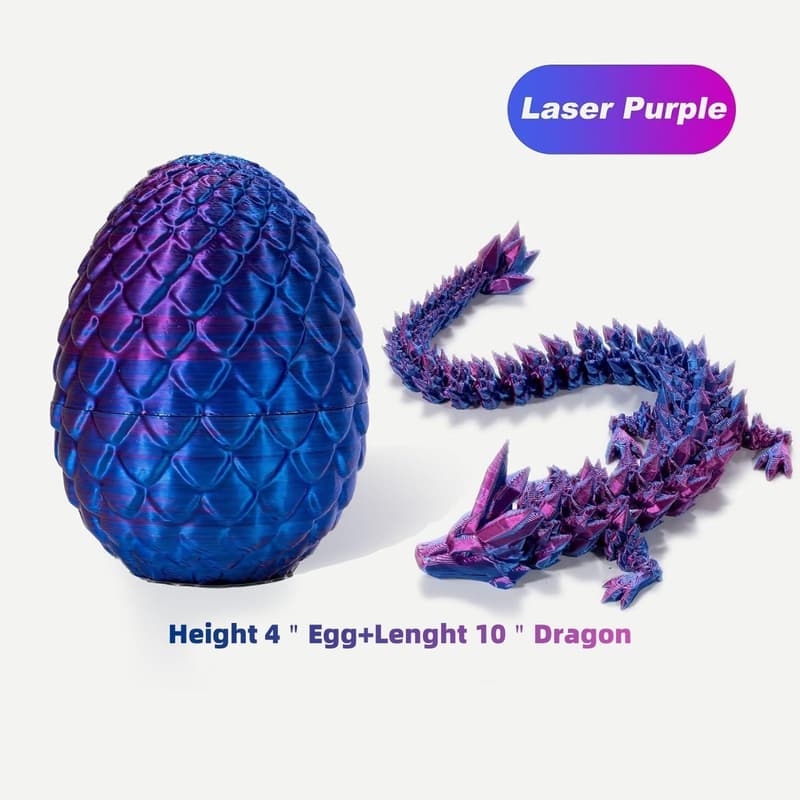 Articulated 3D Printed Dragon Desk Toy with Surprise Egg