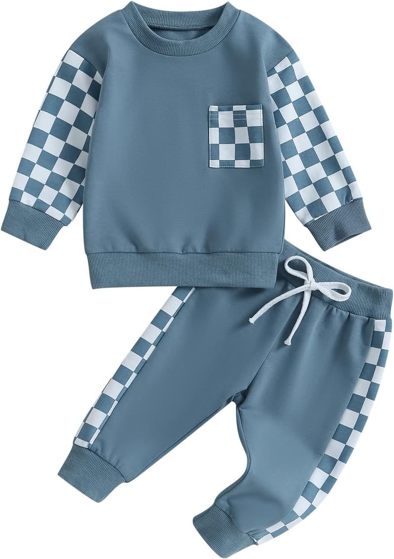 Toddler Boy's Fall Outfit Set: Long Sleeve Sweater & Joggers