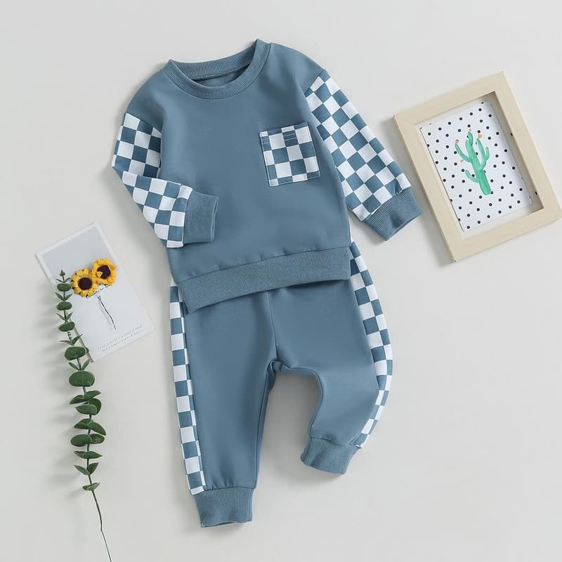 Toddler Boy's Fall Outfit Set: Long Sleeve Sweater & Joggers