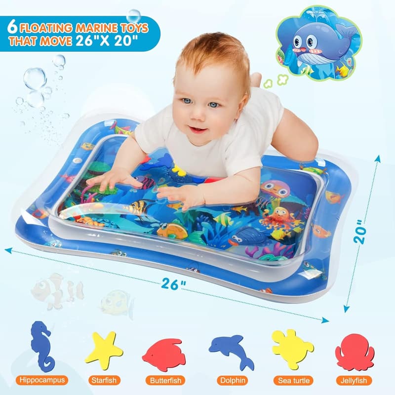 Premium Inflatable Tummy Time Water Mat for Infants (3-24 Months)