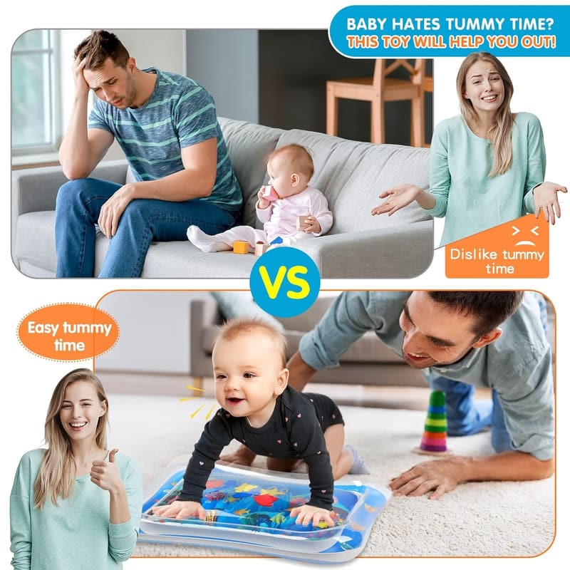 Premium Inflatable Tummy Time Water Mat for Infants (3-24 Months)