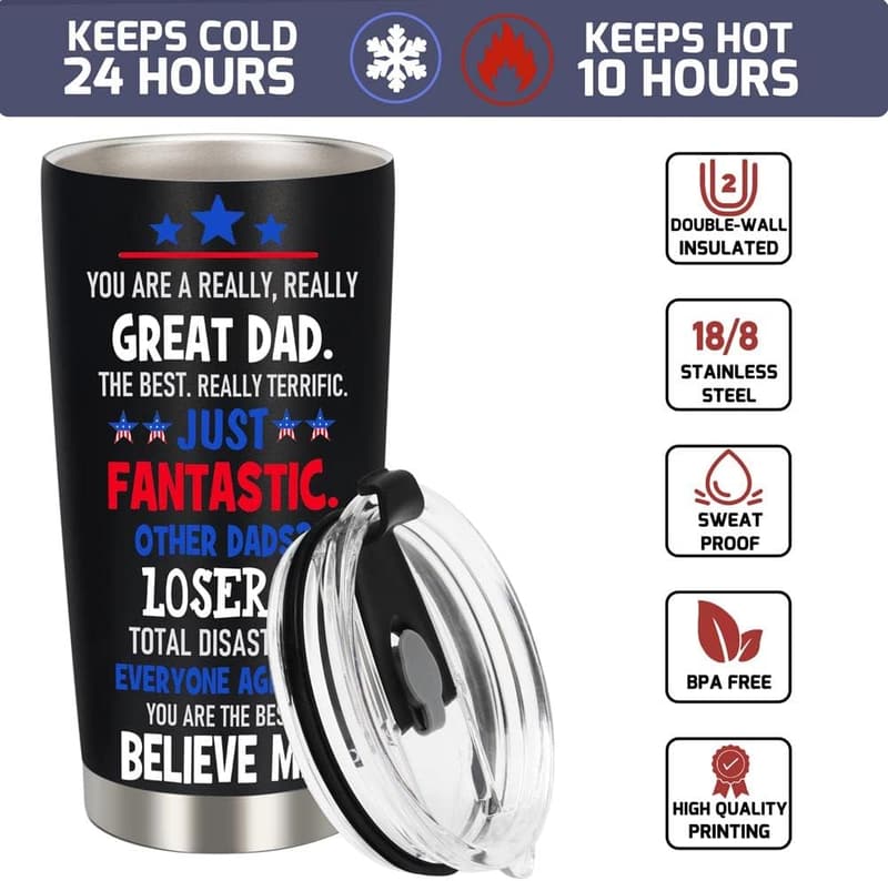 Best Dad Ever 20 oz Coffee Tumbler - Father's Day Gift