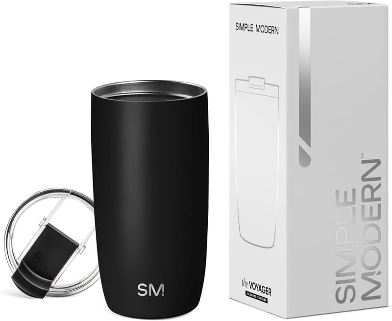 Midnight Black 16oz Insulated Travel Coffee Mug