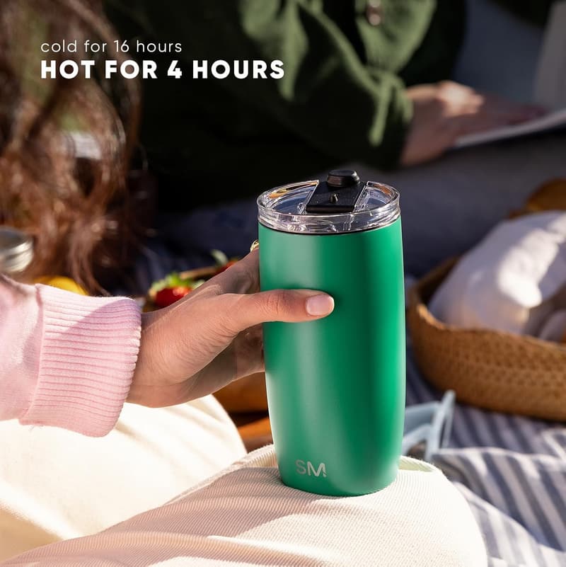 Midnight Black 16oz Insulated Travel Coffee Mug