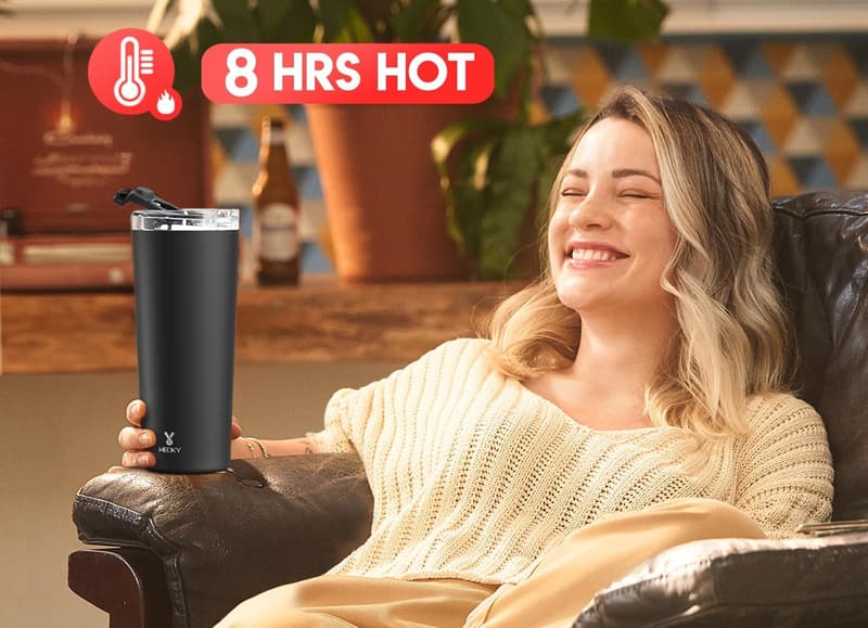 Stainless Steel Insulated Travel Mug - 24 oz, Leak-proof, Night