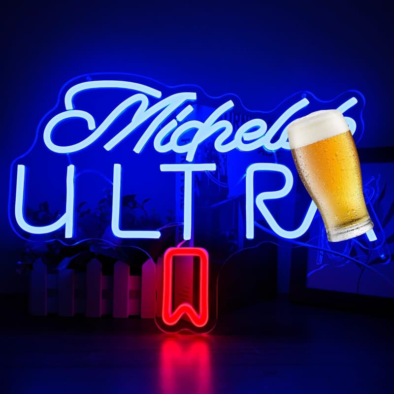 Dimmable Beer Neon Sign for Man Cave and Home Bar Decor