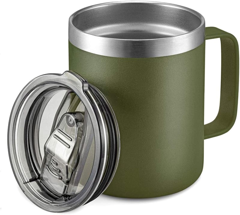 Insulated 12oz Stainless Steel Travel Coffee Mug, Army Green