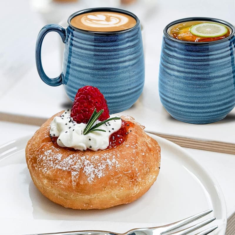 Large 20 oz Ceramic Coffee Mug for Men and Women (藍色的)