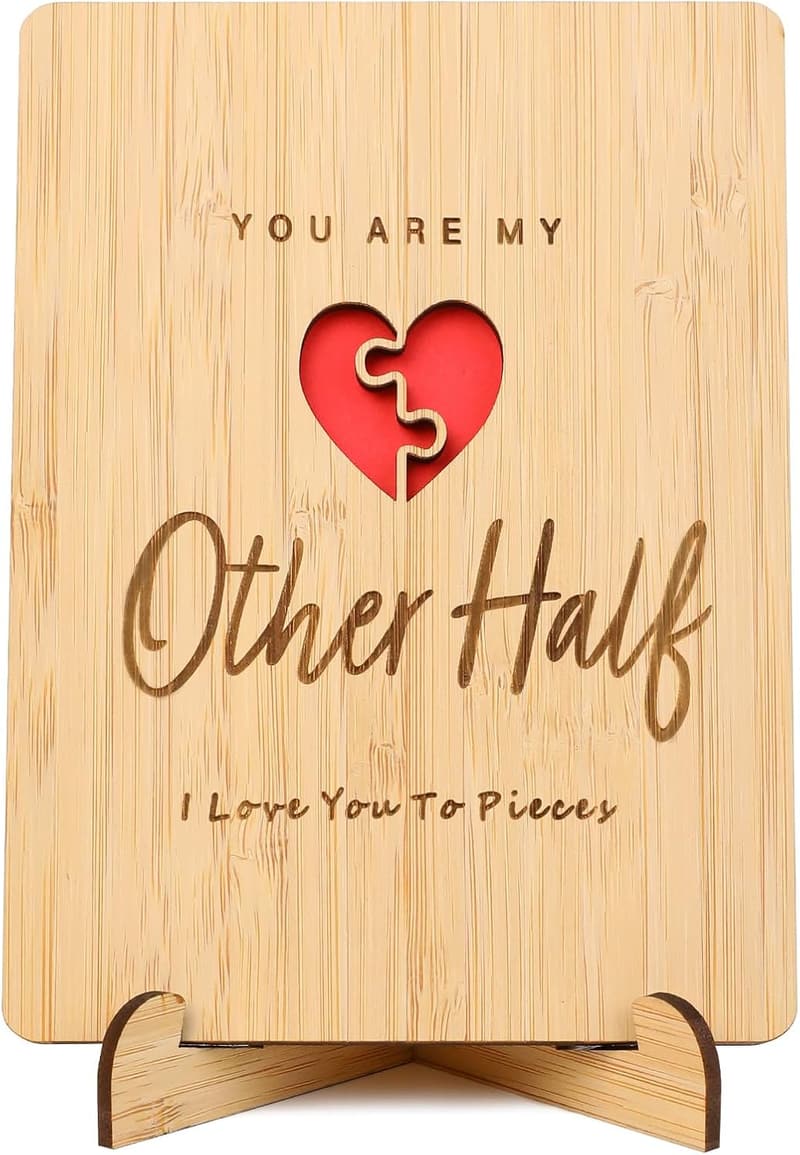 5th Anniversary Handmade Wooden Card for Couples