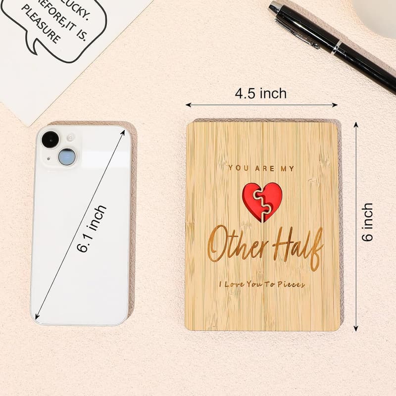 5th Anniversary Handmade Wooden Card for Couples