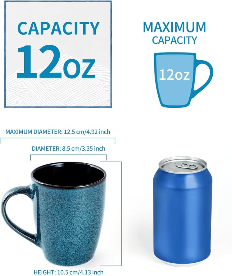 Modern 12oz Ceramic Coffee Mug for Men and Women - Green