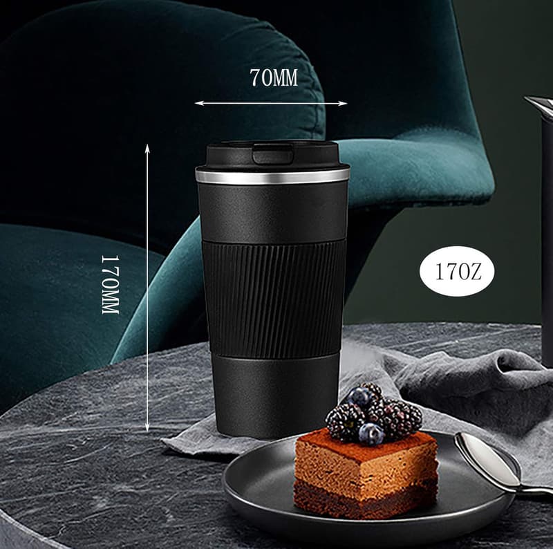 Stainless Steel 17oz Travel Mug with Spill-Proof Lid for Hot/Cold Beverages