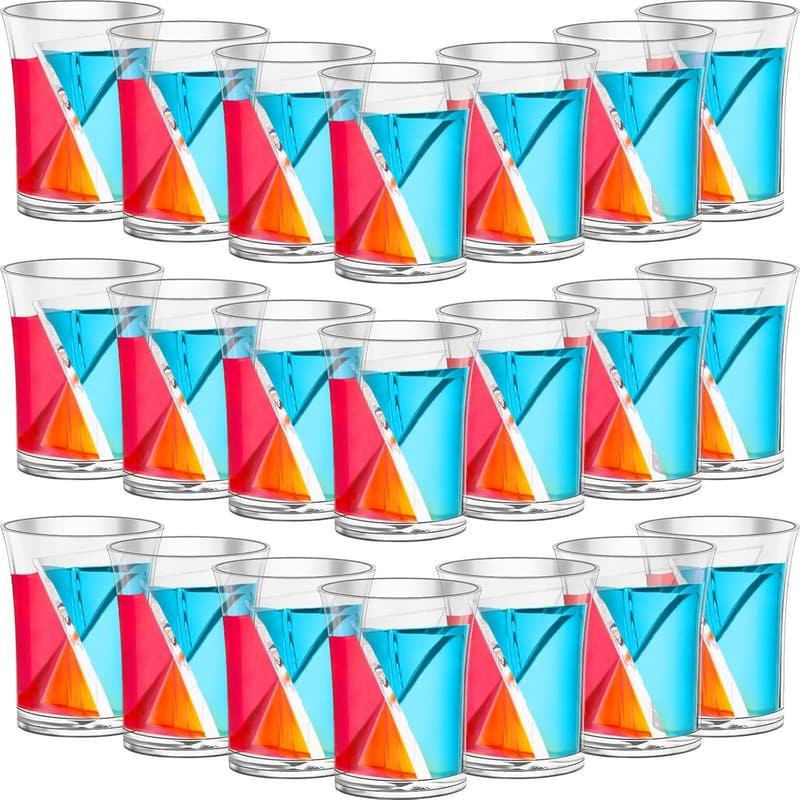 Bachelorette Party 24-Pack Reusable Clear Plastic Shot Glasses