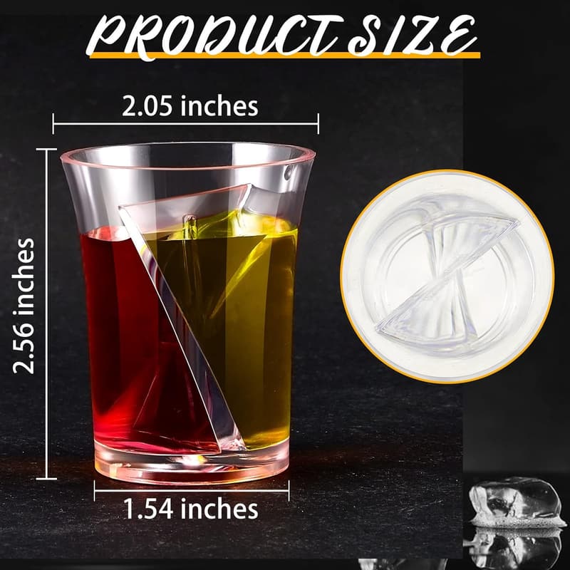 Bachelorette Party 24-Pack Reusable Clear Plastic Shot Glasses