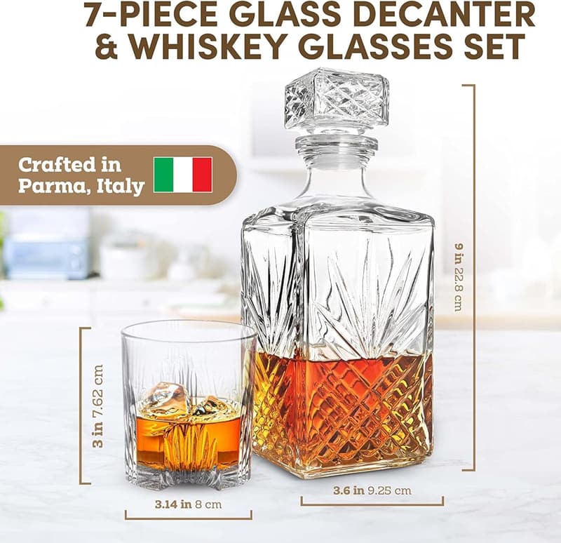 Sophisticated Whiskey Decanter Set with Starburst Tumblers