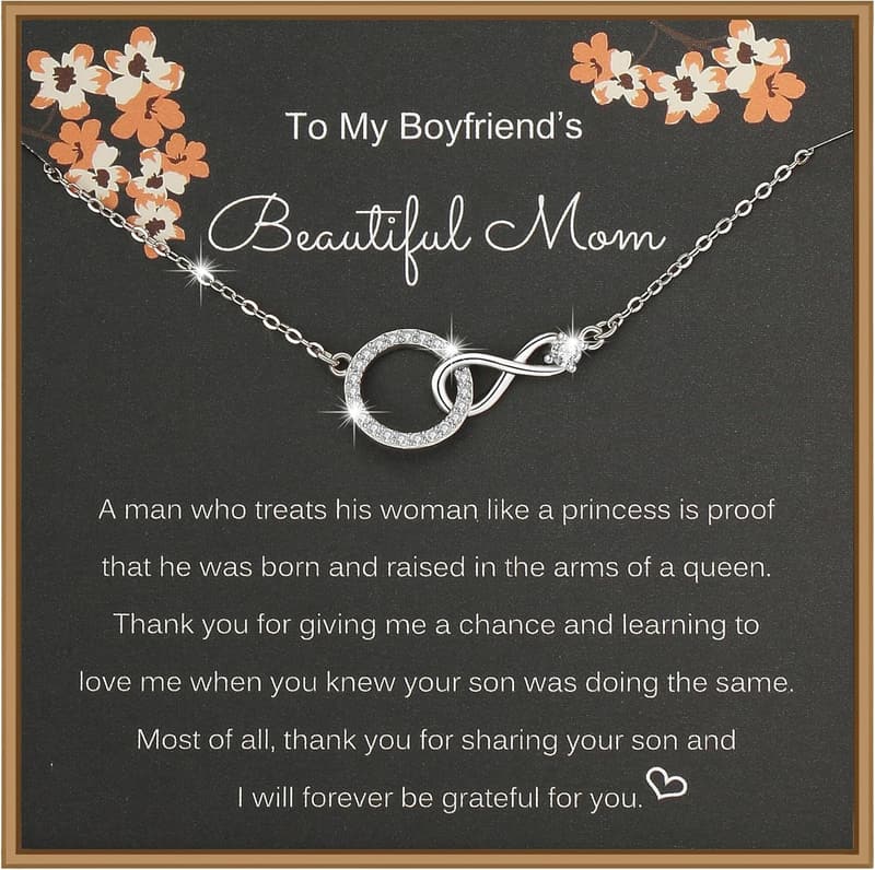 Mother's Day 925 Sterling Silver Infinity Necklace for Her