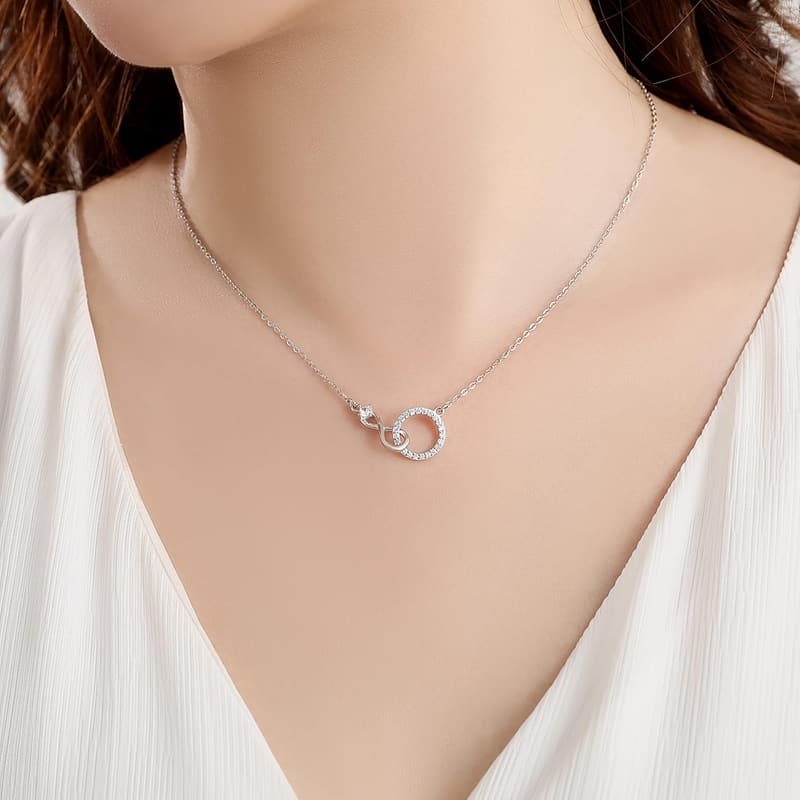 Mother's Day 925 Sterling Silver Infinity Necklace for Her