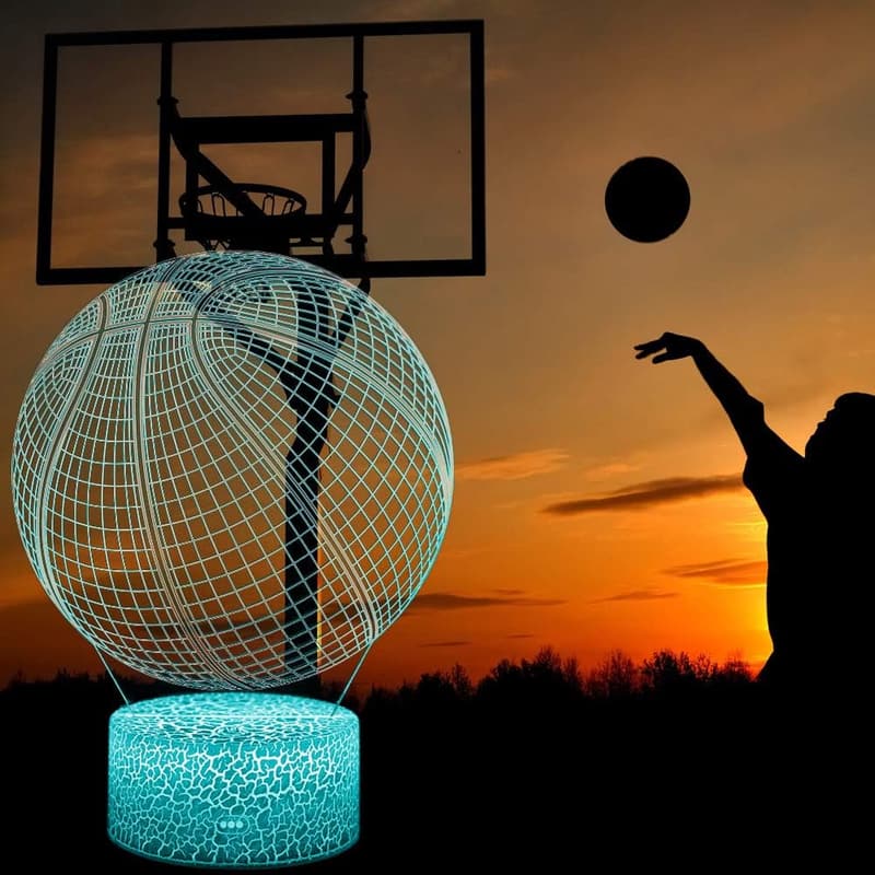 3D Basketball Night Light with Remote - RGB & Dimmable