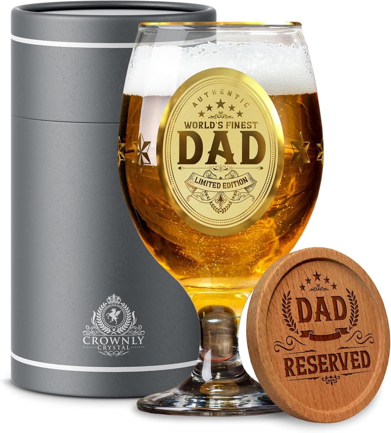 Personalized Crystal Beer Glass - Gifts for Dad