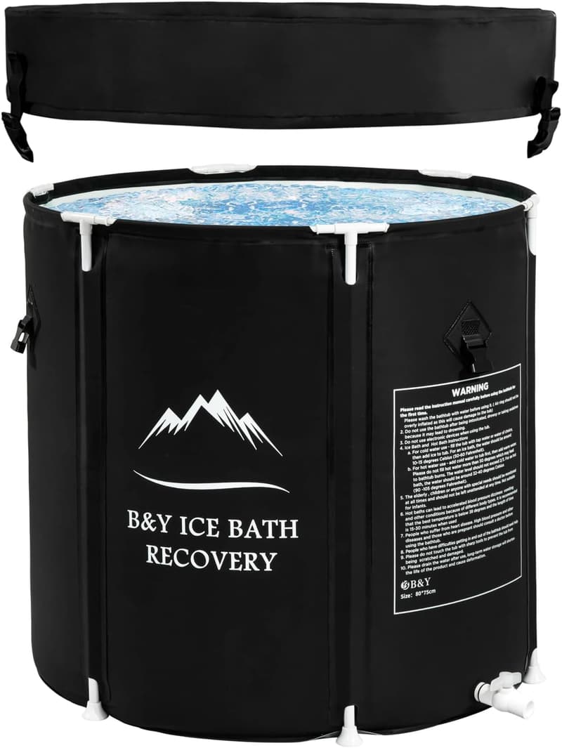 Outdoor Cold Plunge Tub for Adults - 100Gal Foldable Spa