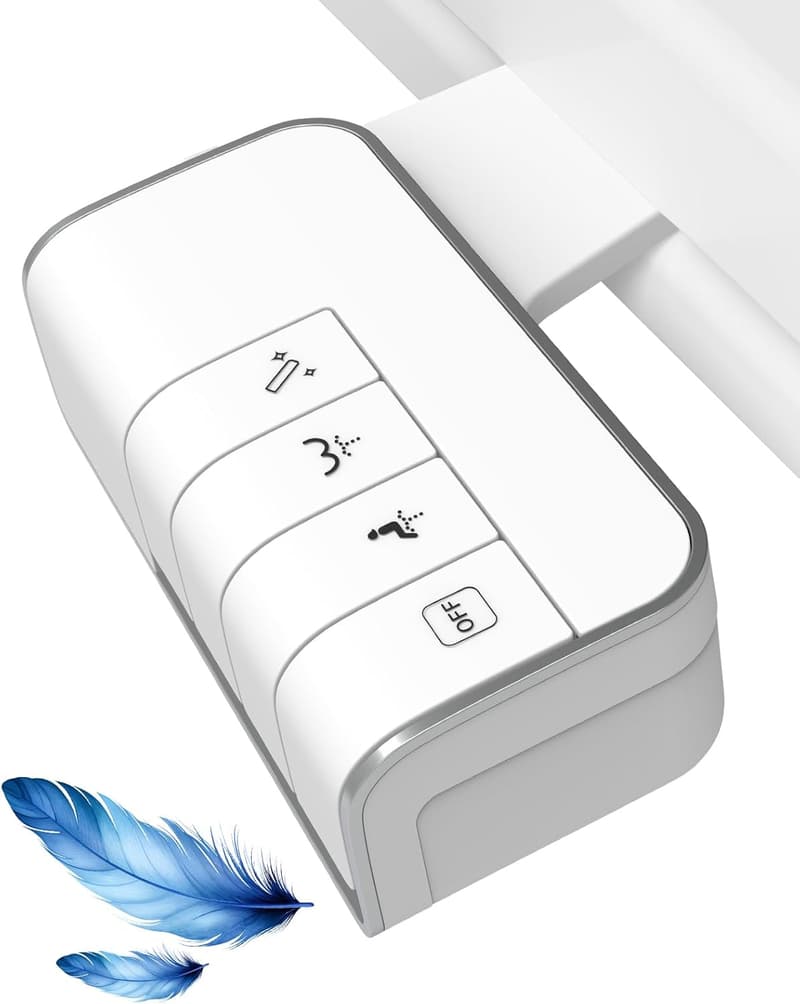 Non-Electric Bidet Attachment with Dual Nozzle and Adjustable Pressure