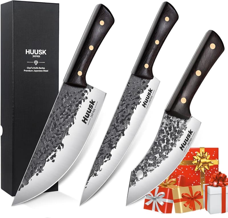 Japanese High Carbon Steel Chef Knife Set for Men