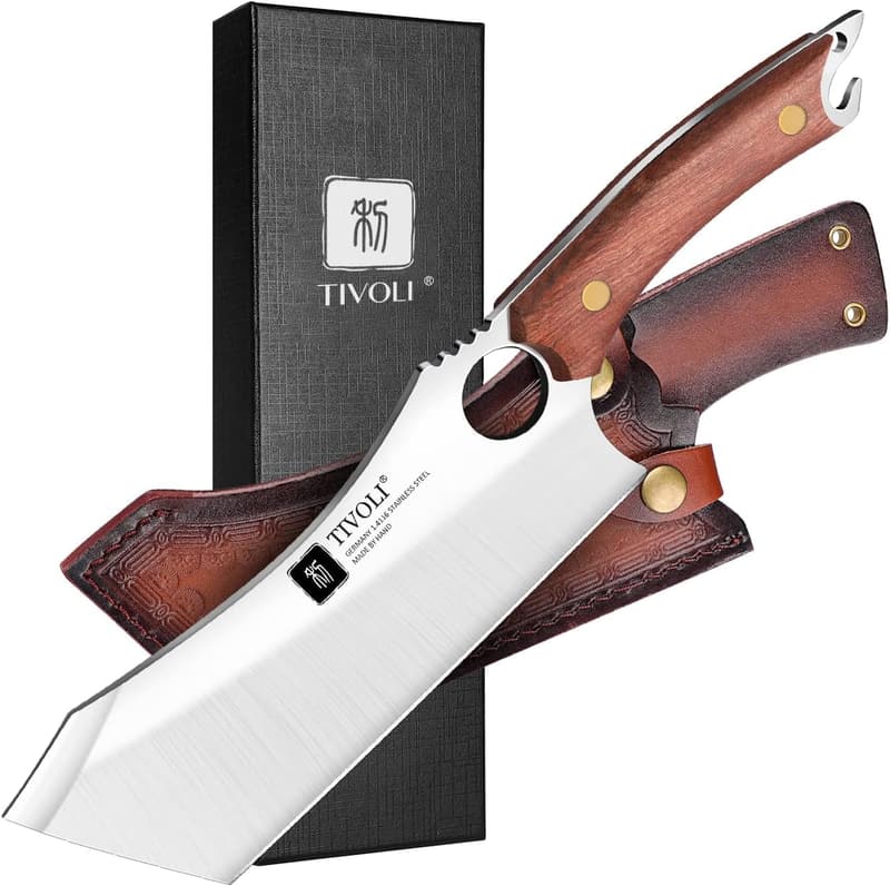 Father's Day Meat Cleaver Knife - Forged Full Tang with Sheath