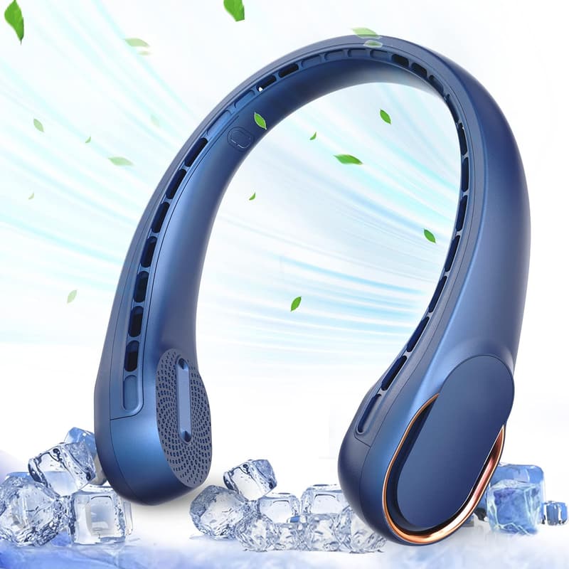 USB Rechargeable Neck Fan - 4000 mAh, 3 Adjustable Speeds