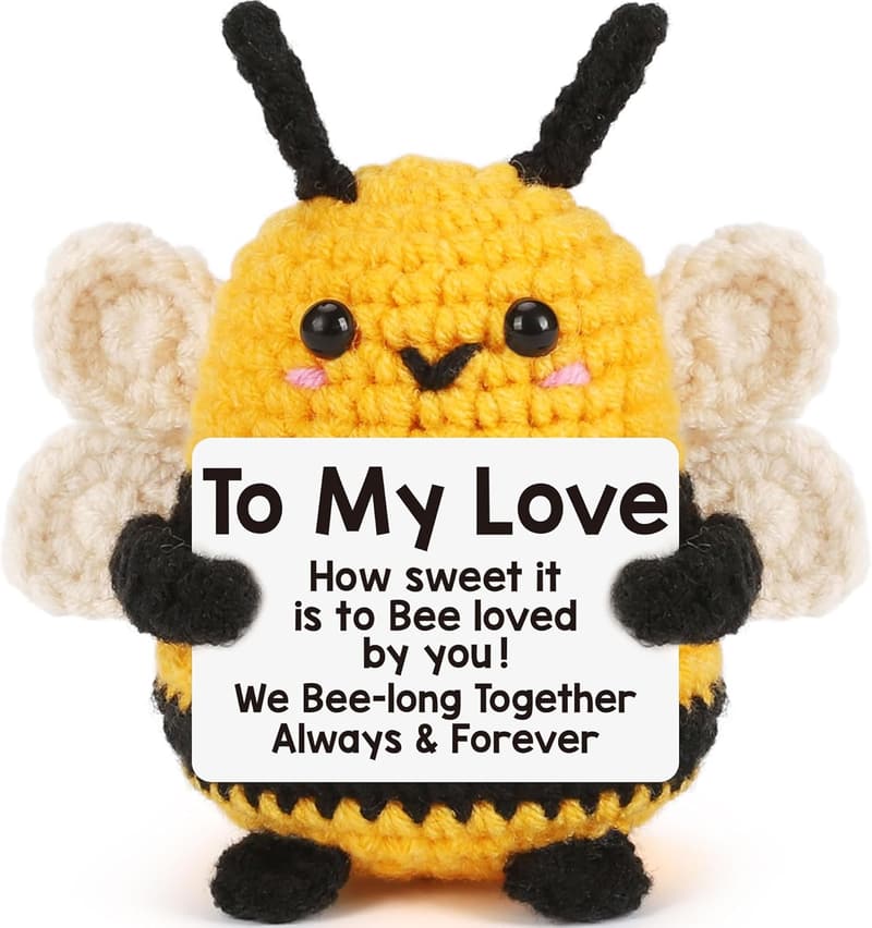 Cute Handmade Crochet Bee Gift for Couples' Birthdays