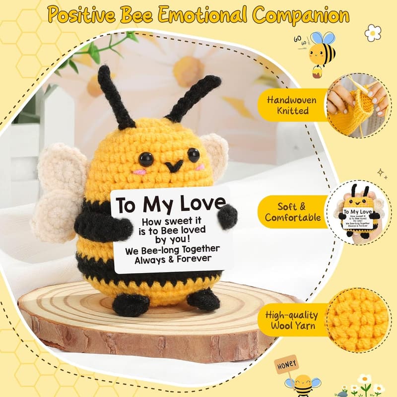 Cute Handmade Crochet Bee Gift for Couples' Birthdays