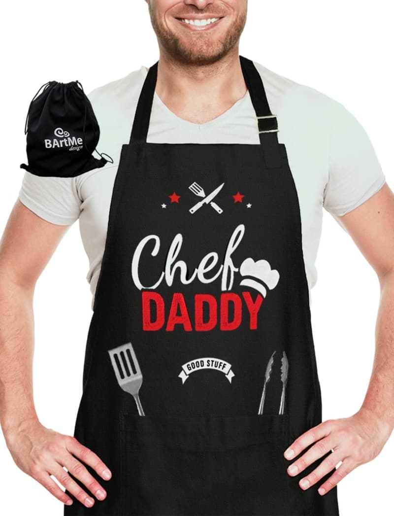 Funny Grilling Apron - Adjustable Cotton Gift for Dad