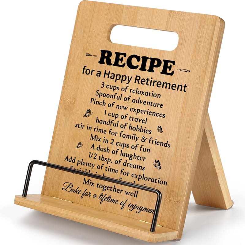 Funny Cookbook Stand for Women - Retirement Gift 2025
