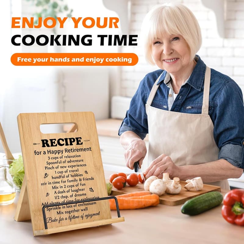 Funny Cookbook Stand for Women - Retirement Gift 2025