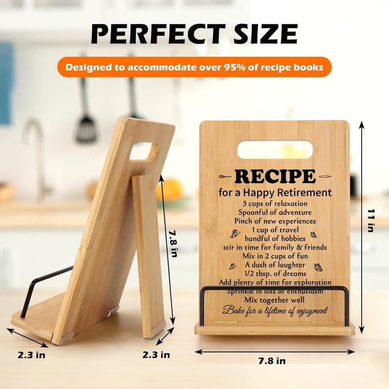 Funny Cookbook Stand for Women - Retirement Gift 2025