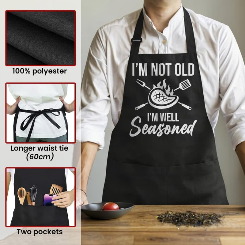 Funny Apron for Dad - Perfect Birthday & Father's Day Gift