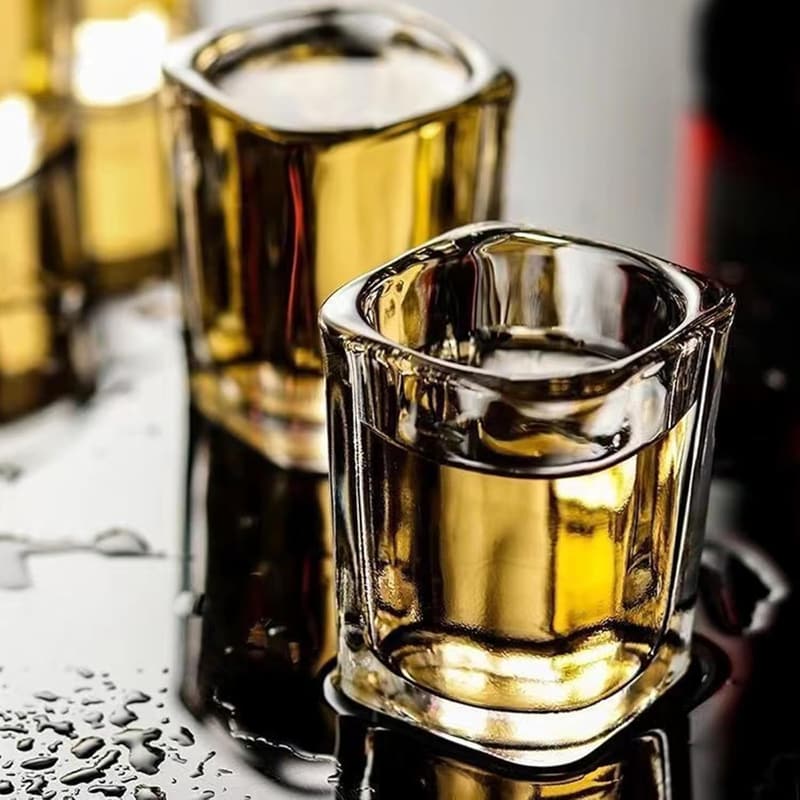 Clear Square Shot Glasses Set – 6 Pack, 2.2 oz for Spirits