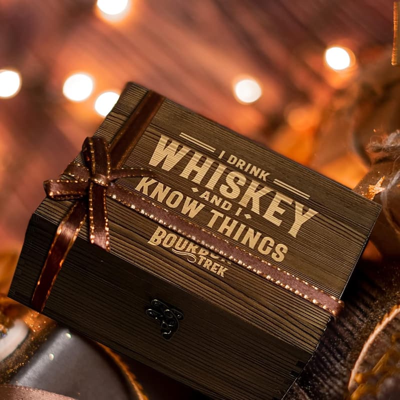 Whiskey Gift Set for Men - Bourbon Glasses, Stones & Accessories
