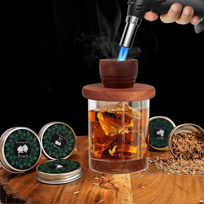 Whiskey Smoker Infuser Kit – 8 Flavor Wood Chips for Cocktails