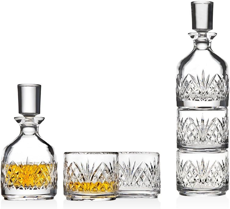 Dublin 3-Pc Stackable Whiskey Decanter & Glass Set